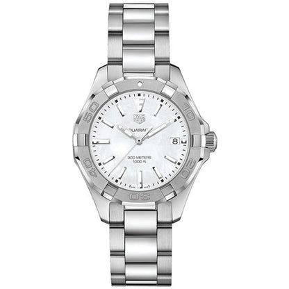 Tag Heuer Aquaracer Mother Of Pearl Dial Silver Steel Strap Watch For Women Wbd131a Ba0748