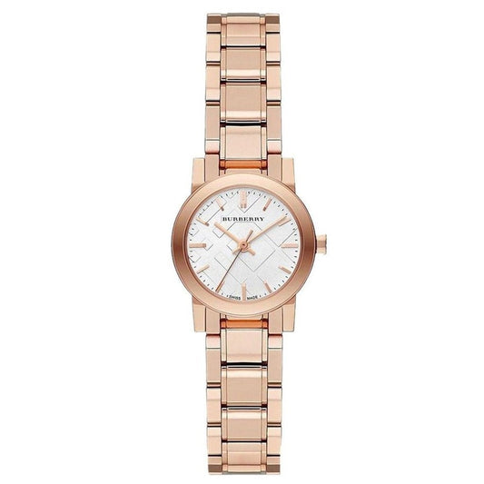 Ladies Swiss Rose Gold Tone Stainless Steel Burberry Watch Bu9204