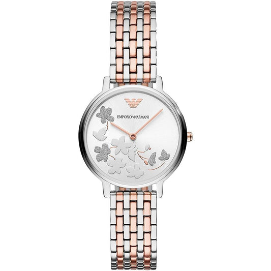 Emporio Armani Ar11113 Ladies Silver Rose Gold Watch