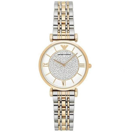 Emporio Armani Ar8031 Ladies Gold Silver Watch