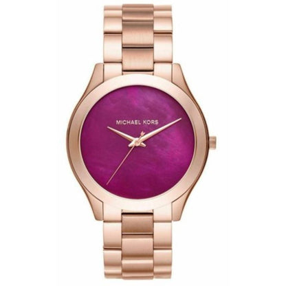 Michael Kors Mk3550 Ladies Slim Runway Rose Gold Plum Watch