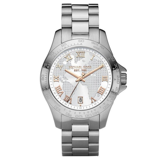 Michael Kors Mk5958 Ladies Layton Silver Pave Dial Watch