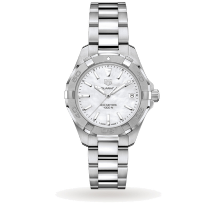 Tag Heuer Aquaracer Mother Of Pearl Dial Silver Steel Strap Watch For Women Wbd131a Ba0748