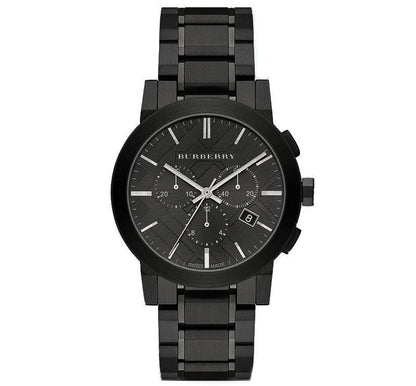 Burberry Mens Watch Chronograph The City Black Pvd Bu9354