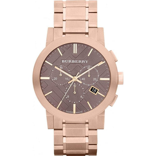 Burberry Mens Watch Chronograph The City Rose Gold Bu9353