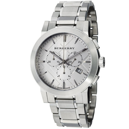 Burberry Mens Watch Chronograph The City Silver Bu9350