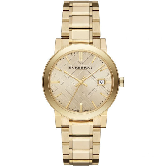Burberry Mens Watch The City Steel Gold Bu9033