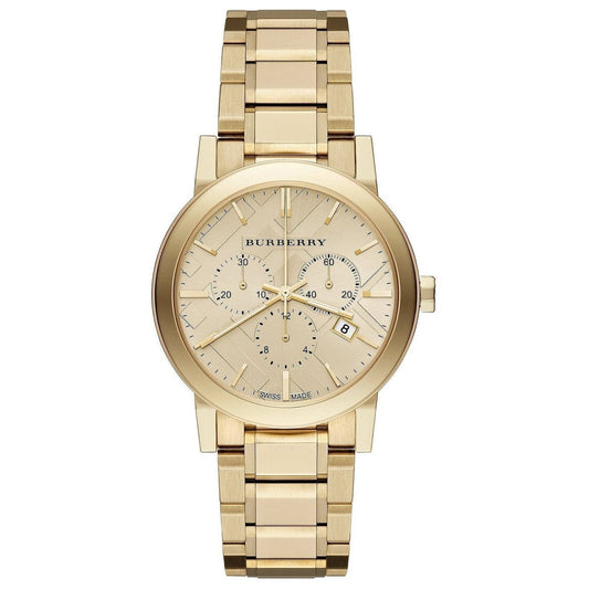 Ladies Gold Tone Stainless Steel Chronograph Burberry Watch Bu9753