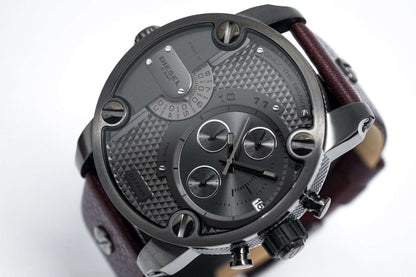 Diesel Dz7258 Men S Chronograph Little Daddy Gun Metal Brown Watch