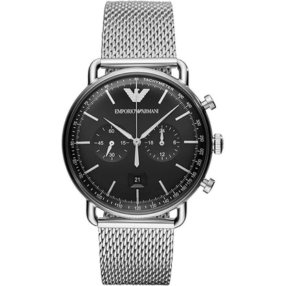 Emporio Armani Ar11104 Men S Aviator Silver Watch