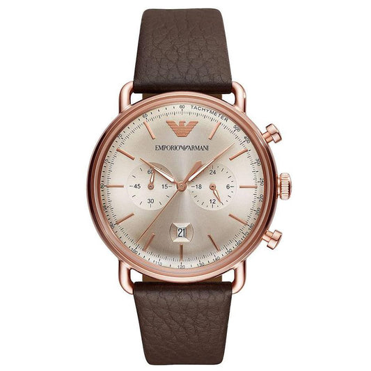 Emporio Armani Ar11106 Men S Aviator Brown Watch