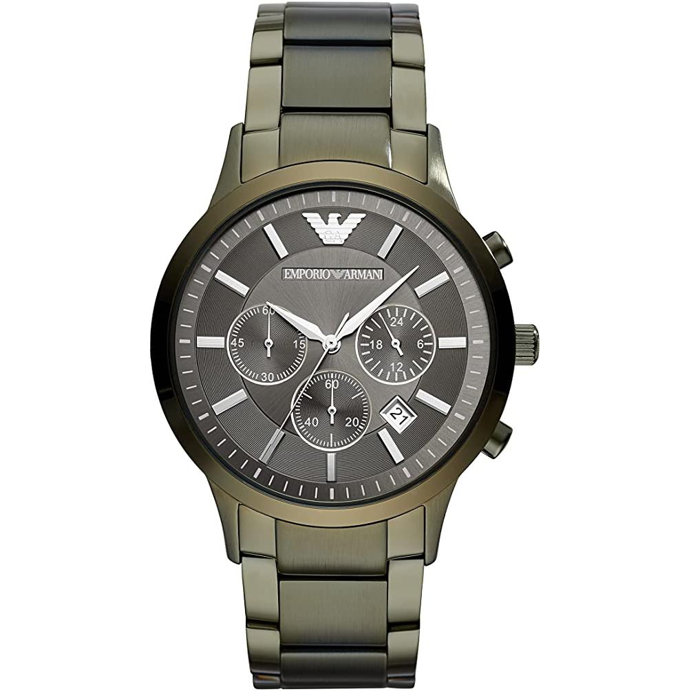 Emporio Armani Ar11117 Men S Renato Khaki Green Chronograph Watch