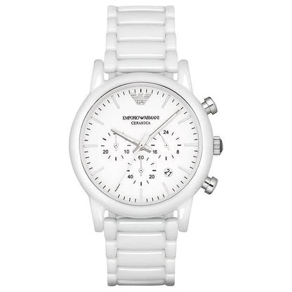 Emporio Armani Ar1499 Men S White Chronograph Watch