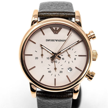 Emporio Armani Ar1809 Men S Luigi Chronograph Rose Gold Pvd Watch