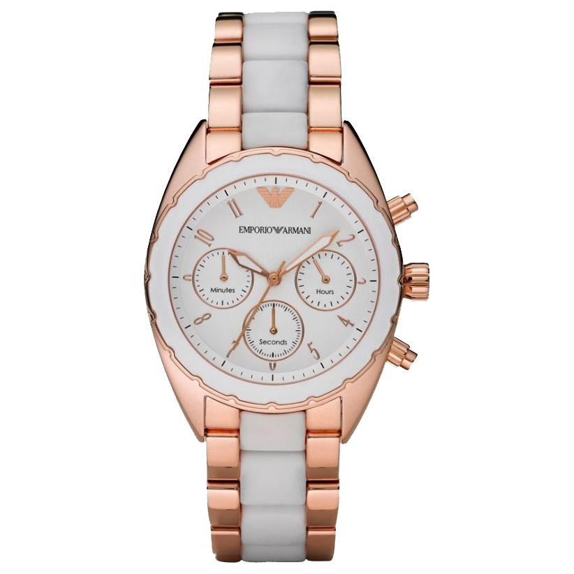 Emporio Armani Ar5942 Ladies Rose Gold Chronograph Watch