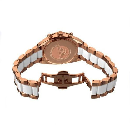 Emporio Armani Ar5942 Ladies Rose Gold Chronograph Watch