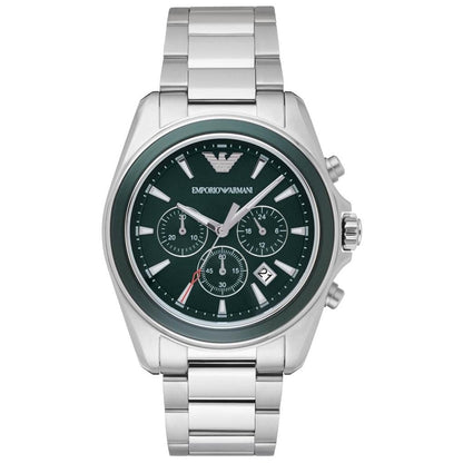 Emporio Armani Ar6090 Men S Silver Chronograph Watch