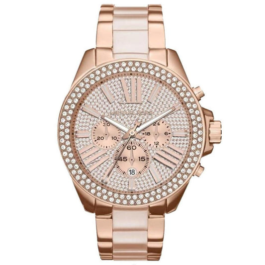 Michael Kors Mk6096 Ladies Wren Rose Gold Chronograph Watch