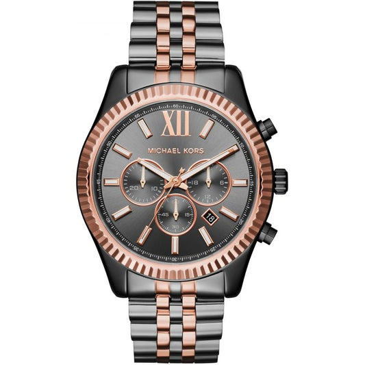 Michael Kors Mk8561 Men S Lexington Chronograph Dark Two Tone Watch