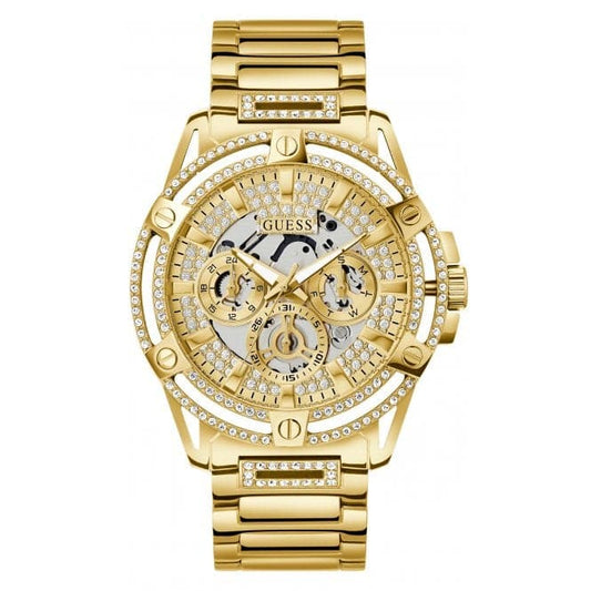 Guess Watches Gents King Stainless Steel Gold Tone Watch Gw0497g2