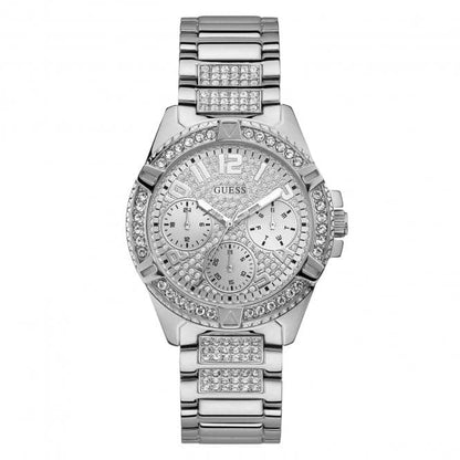 Guess Watches Guess Ladies Silver Crystals Glitz Dial Watch W1156l1