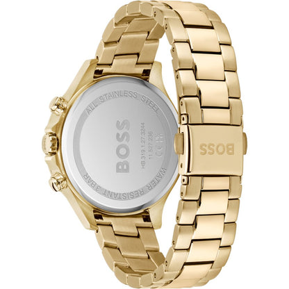 Hugo Boss Womens 1502628 Hera Gold Tone Stainless Steel Watch With Crystal Accents