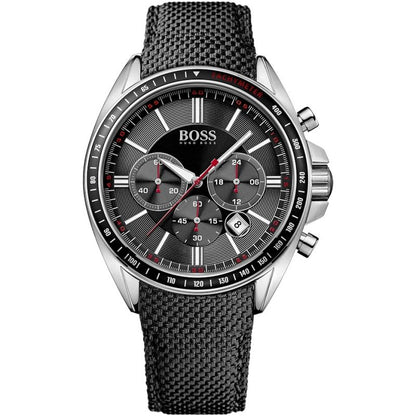 Hugo Boss Men S Watch Chronograph Black Driver Fabric Leather Hb1513087