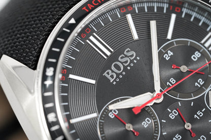 Hugo Boss Men S Watch Chronograph Black Driver Fabric Leather Hb1513087