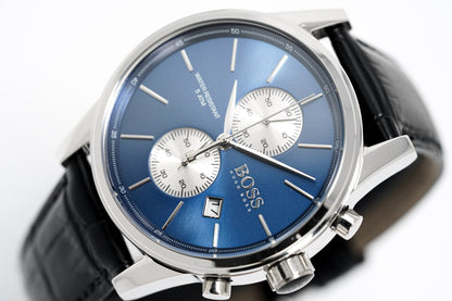 Hugo Boss Men S Watch Chronograph Blue Jet Leather Hb1513283