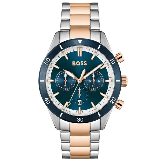 Hugo Boss Mens 1513937 Santiago Chronograph Two Tone Watch