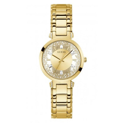 Guess Watches Ladies Crystal Clear Stainless Steel Gold Tone Watch Gw0470l2