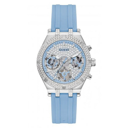 Guess Watches Ladies Heiress Silicone Silver Watch Gw0407l1