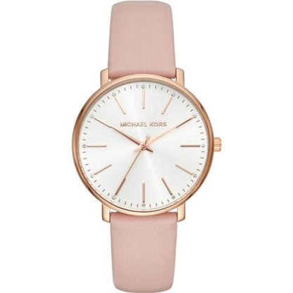 Michael Kors Mk2741 Ladies Pyper Rose Gold Silver With Pink Leather Watch