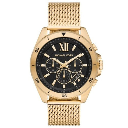 Michael Kors Mk8867 Men S Brecken Gold Black Mesh Chronograph Watch