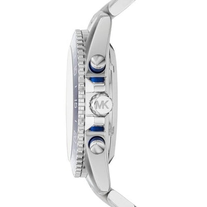 Michael Kors Mk9024 Men S Jetmaster Silver Blue Automatic Watch