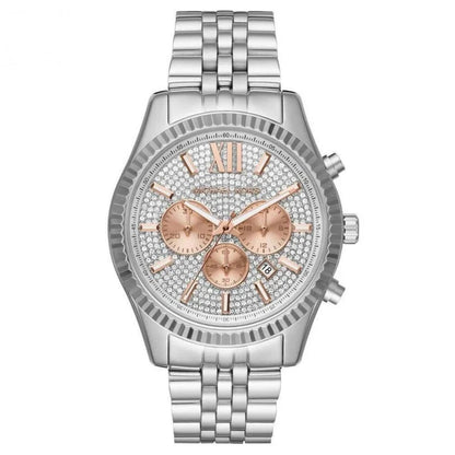 Michael Kors Watch Lexington Chronograph Rose And Silver Mk8515
