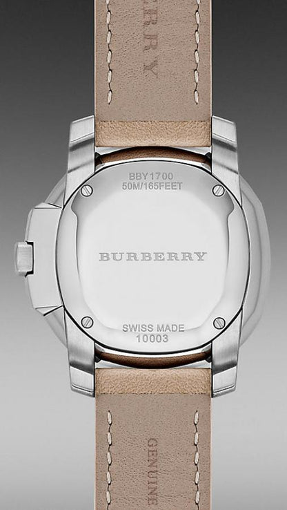 Burberry The Britain Brown Dial Brown Leather Strap Watch For Women Bby1700