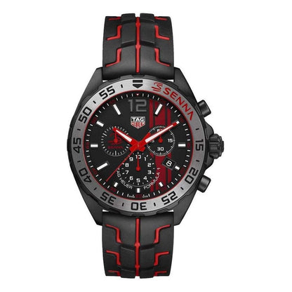 Tag Heuer Formula 1 Quartz Chronograph 43mm Mens Watch Stainless Steel Case With Black Rubber Strap Black Dial