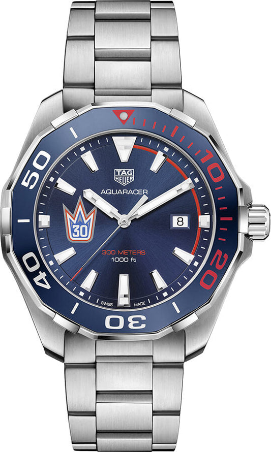 Tag Heuer Aquaracer Henrik Lundqvist Special Edition Blue Dial Silver Steel Strap Watch For Men Way101j Ba0746
