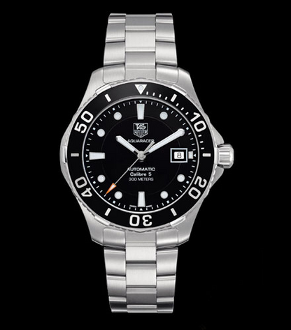 Tag Heuer Aquaracer Automatic Caliber 5 Black Dial Silver Steel Strap Watch For Men Wan2110 Ba0822