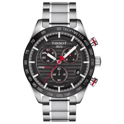 Tissot Mens Chronograph Watch Prs 516 Steel Red T1004171105101