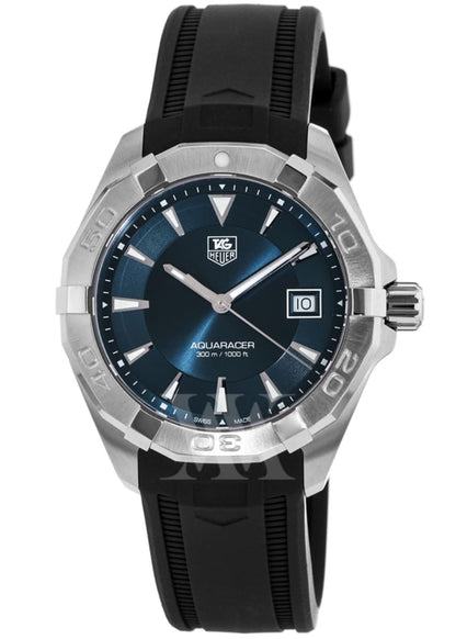 Tag Heuer Aquaracer Caliber 5 Blue Dial Black Rubber Strap Watch For Men Way2112 Ft8021