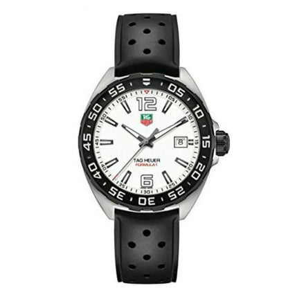 Tag Heuer Formula 1 Quartz White Dial Black Rubber Strap Watch For Men Waz1111 Ft8023